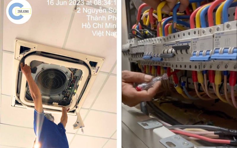 Trà VInh GC sửa chữa điện tại cửa hàng.