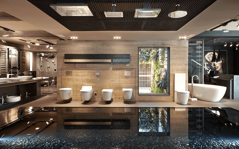 thiết kế showroom thiết bị vệ sinh 