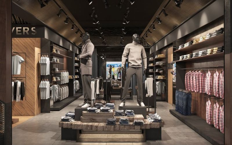 Thiết kế mang phong cách hiện đại, không gian thông thoáng và hệ thống ánh sáng làm nổi bật không gian cửa hàng.