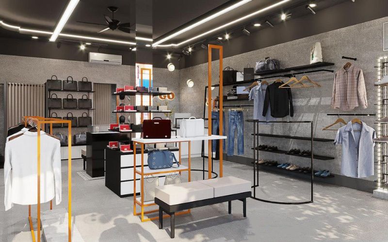 Cửa hàng mang thiết kế với màu sắc tươi sáng giúp sản phẩm trưng bày trông nổi bật hơn.