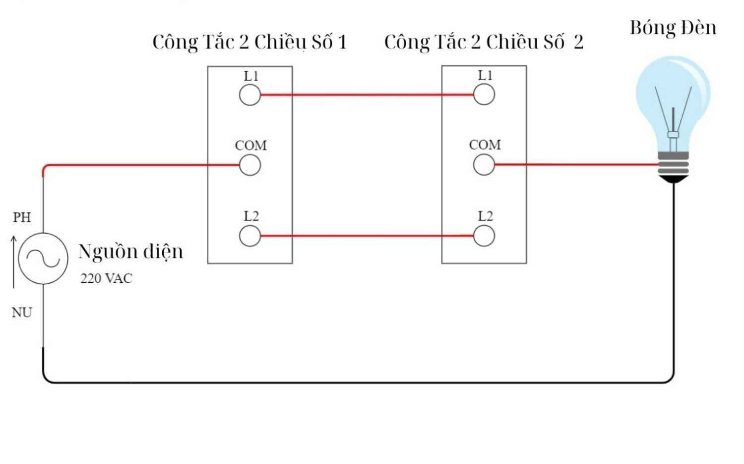 cách đấu điện cầu thang