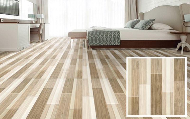 Gạch lát nền đẹp 80x80 kiểu giả gỗ cũng được khá nhiều người lựa chọn bởi sự mộc mạc. Kiểu gạch này thường sử dụng trong không gian phòng ngủ để tạo cảm giác ấm cúng.