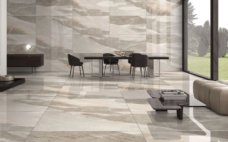 Gạch lát nền phối nhiều màu sắc khá độc đáo và sáng tạo. Tuy nhiên với mẫu gạch này bạn nên chú ý phối hợp với nội thất đơn giản để tạo sự hài hòa cho tổng thể.