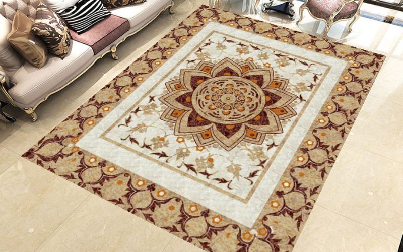 Mẫu gạch thảm kích cỡ 80x80 với những họa tiết ấn tượng, bắt mắt thường được ưu tiên sử dụng để lát nền những sảnh lớn ở nhà hàng, khách sạn giúp thể hiện sự sang trọng.