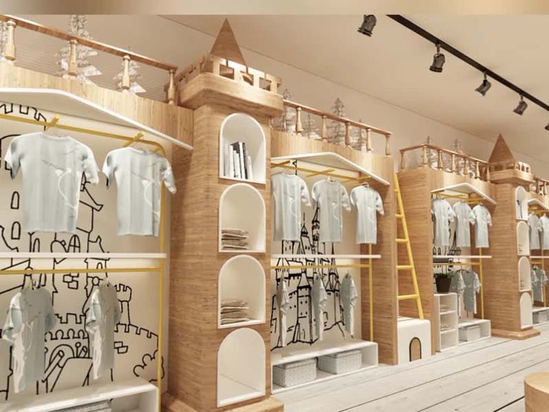 Biến cửa hàng thành một tòa lâu đài khổng lồ, tại sao không? Đây sẽ là thiết kế giúp cửa hàng của bạn có thêm điểm cộng từ các bậc phụ huynh và các khách hàng nhí dù là khó tính nhất. Thiết kế không chỉ thu hút về tính thẩm mỹ mà còn giúp không gian trở nên rộng rãi và người mua cảm thấy thoải mái hơn khi có trải nghiệm mua sắm tại đây.