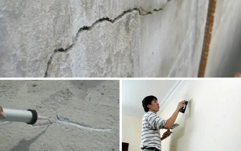 tường nhà bị nứt dọc 